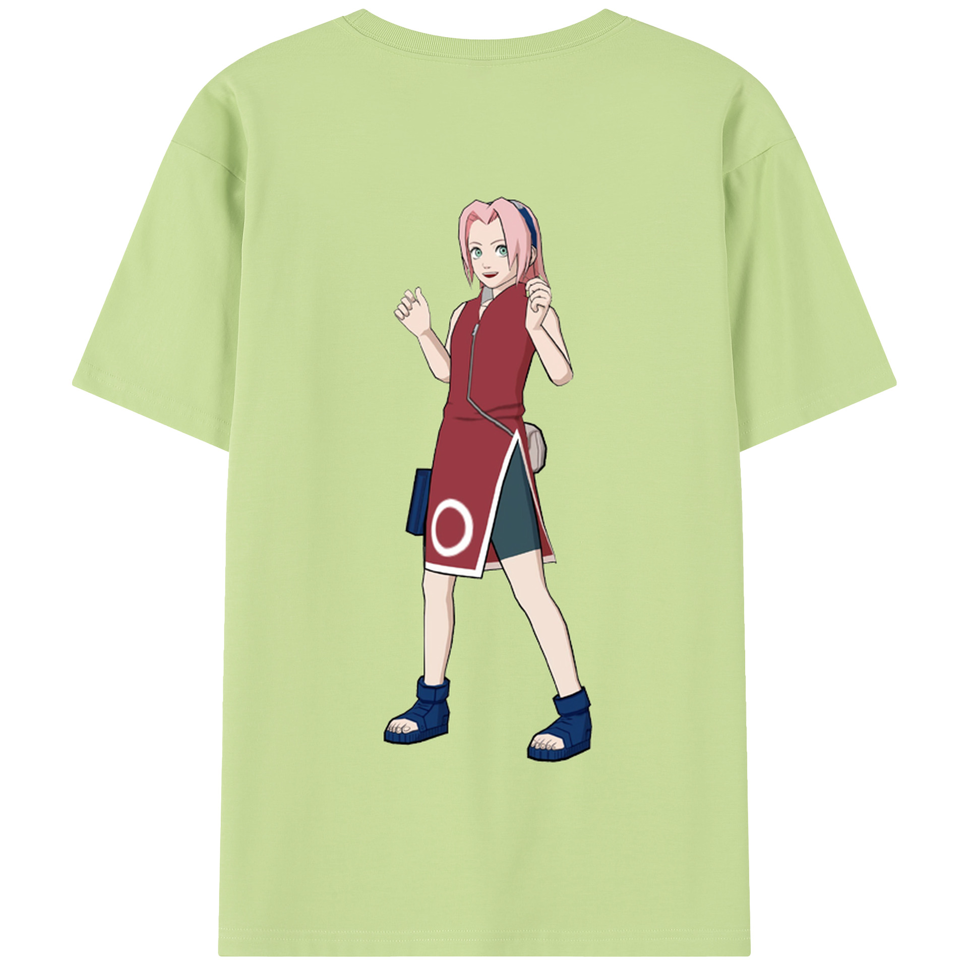 （画像用） NARUTO -ナルト- 春野サクラ Haruno Sakura 綿100％半袖Tシャツ（背面プリント）